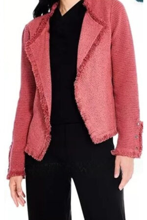 Elsbeth Tascioni Tv Series Elsbeth 2024 Carrie Preston Tweed Fringe Blazer.