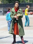 Gaby Hoffmann Eric 2024 Cassie Anderson Green Trench Coat.