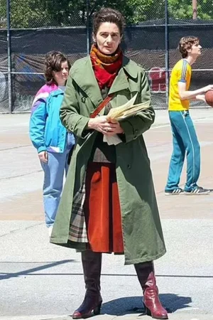 Gaby Hoffmann Eric 2024 Cassie Anderson Green Trench Coat.