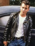 Johnny Depp Cry Baby Black Leather Biker Jacket