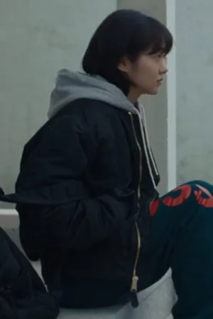 Kim Hye-jun A Shop For Killers 2024 Tv Series Satin Bomber Jacket.