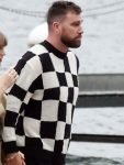 Lake Como Travis Kelce Black And White Checkerboard Sweater