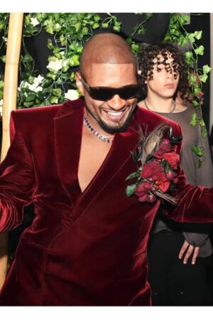 Met Gala 2024 After Party Usher Red Velvet Blazer