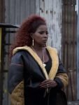Monet Power Book II Ghost Tv Series Brown Shearling Leather Jacket.