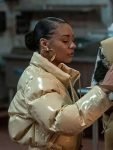 Power Book II Ghost Tv Series S03 Effie Off White Cropped Puffer Jacket