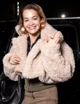 Rita Ora Met Gala Beige Teddy Jacket