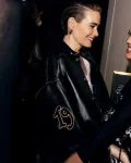 Sarah Paulson Met Gala After Party 2024 Varsity Faux Leather Jacket.