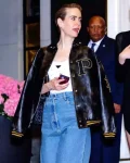 Sarah Paulson Met Gala After Party 2024 Varsity Faux Leather Jacket