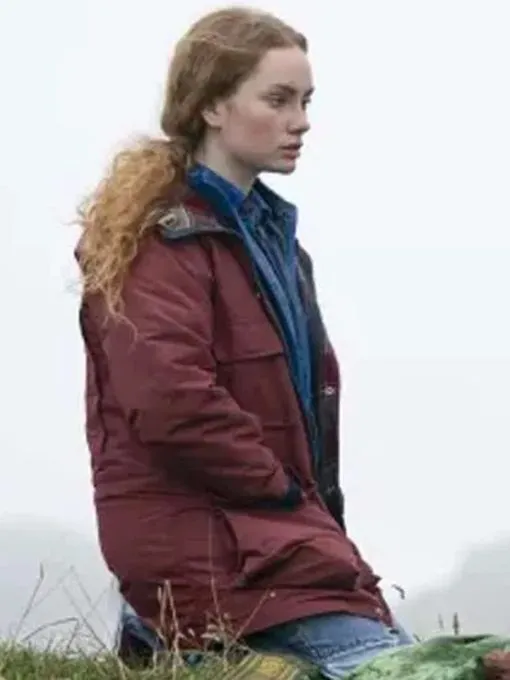Shetland S07 Meg Pattison Maroon Cotton Jacket.