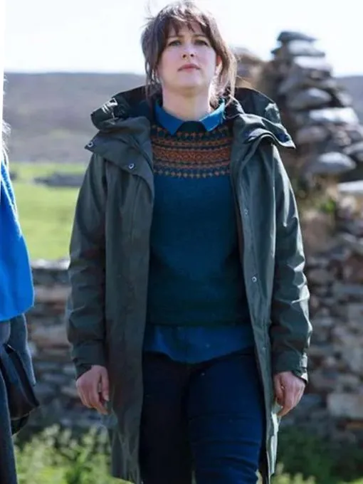 Shetland S08 Ds Alison Mcintosh Green Cotton Hooded Jacket.