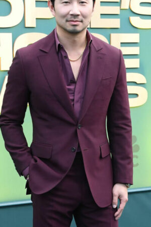 Simu Liu People's Choice Award Maroon Suit.