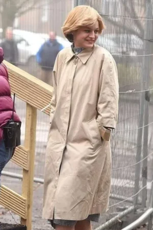 The Crown S04 Princess Diana Beige Cotton Trench Coat
