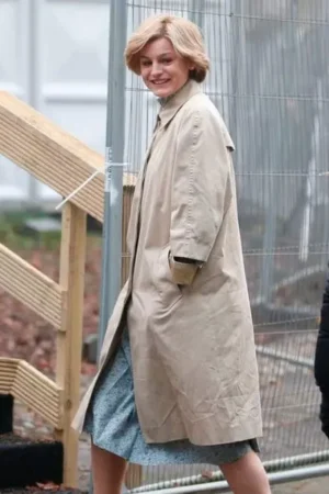 The Crown S04 Princess Diana Beige Cotton Trench Coat.