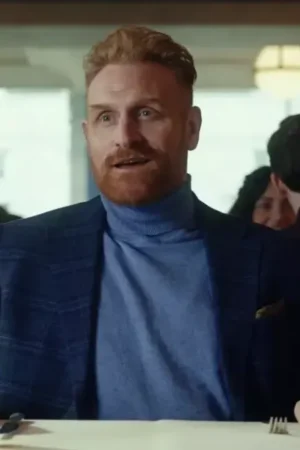The Gentlemen 2024 Kristofer Hivju Blue Checkered Blazer