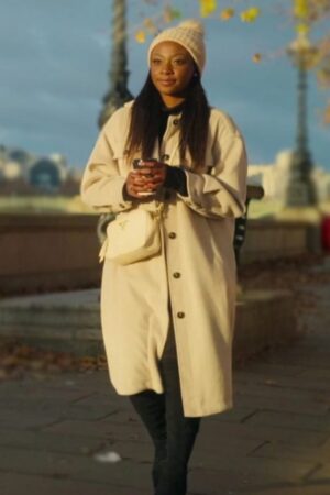 Tv Series Buying London 2024 Reme Nicole White Long Wool Coat
