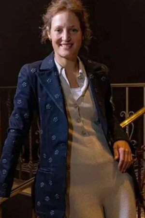 Vivienne Le Cody Film Premiere The Dead Don't Hurt 2024 Vicky Krieps Blue Floral Blazer