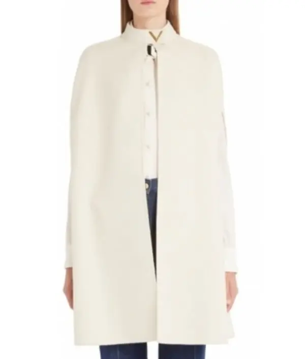Younger Kelsey Peters White Cape Cotton Coat.