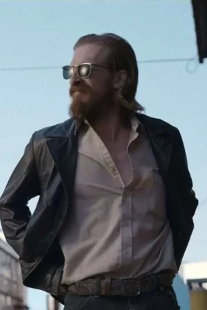 Austin Amelio Hit Man 2024 Jasper Black Leather Jacket