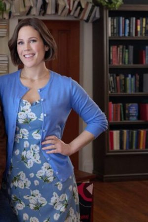 Blind Date Book Club 2024 Erin Krakow Blue Cardigan.