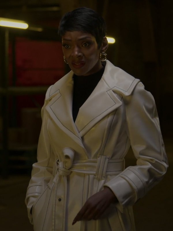 Caroline Chikezie Power Book II Ghost Tv Series S04 Noma White Leather Trench Coat