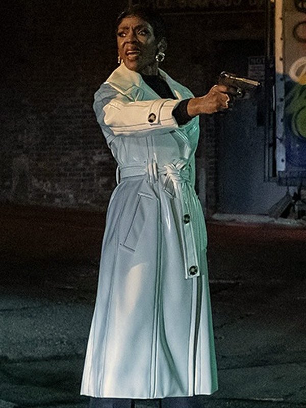 Caroline Chikezie Power Book II Ghost Tv Series S04 Noma White Leather Trench Coat.