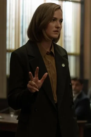 Carolyn Polhemus Presumed Innocent 2024 Mini Series Renate Reinsve Black Coat