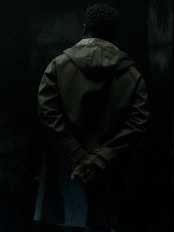 Dayo Okeniyi Tv Series Dark Matter S01 Grey Cotton Hooded Coat.