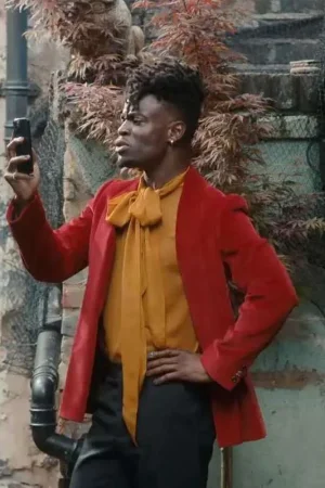 Emmanuel Imani Geek Girl S01 Wilbur Evans Red Velvet Blazer.