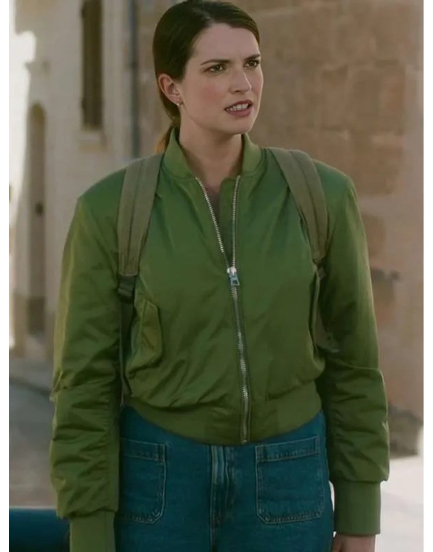 Eva Film For Love And Honey 2024 Margaret Clunie Green Bomber Jacket Eva Film For Love And Honey 2024 Margaret Clunie Green Bomber Jacket