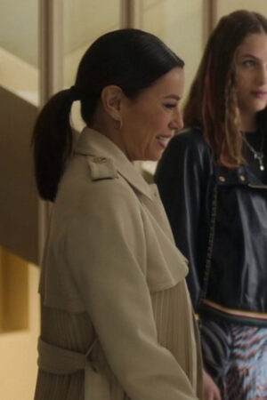 Gala Tv Series Land Of Women 2024 Eva Longoria Pleated Trench Coat