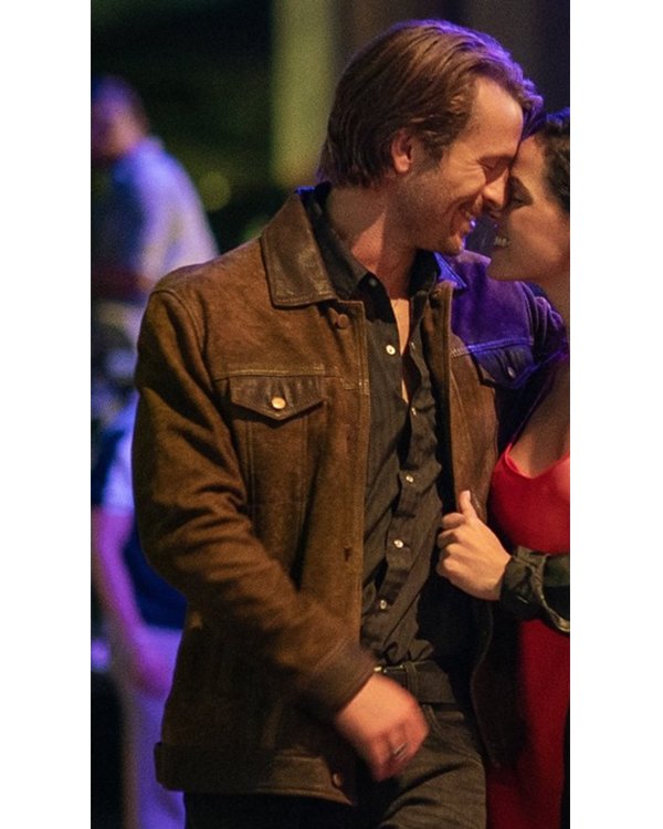 Gary-Johnson-Hit-Man-2024-Glen-Powell-Suede-Leather-Jacket-california-outfits