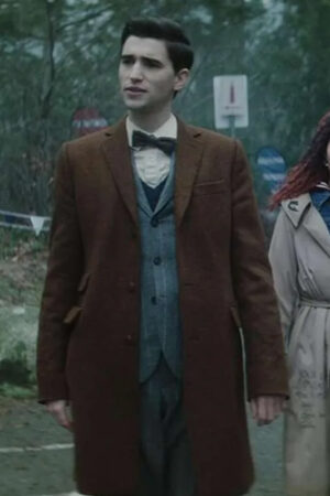 George Rexstrew Dead Boy Detectives Tv Series Edwin Payne Brown Wool Trench Coat