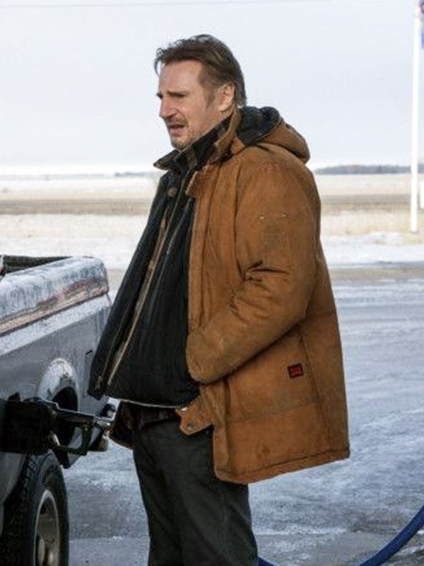 Liam-Neeson-Movie-The-Ice-Road-Mike-McCann-Brown-Hooded-Jacket