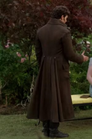 Luke Newton Bridgerton Tv Series S03 Colin Bridgerton Brown Cotton Long Coat.