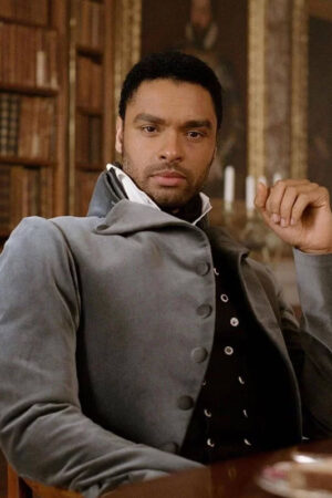 Regé-jean Page Bridgerton Tv Series Simon Basset Grey Velvet Tailcoat