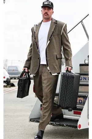 Travis Kelce Just Livin In Wayne’s World Plaid Blazer