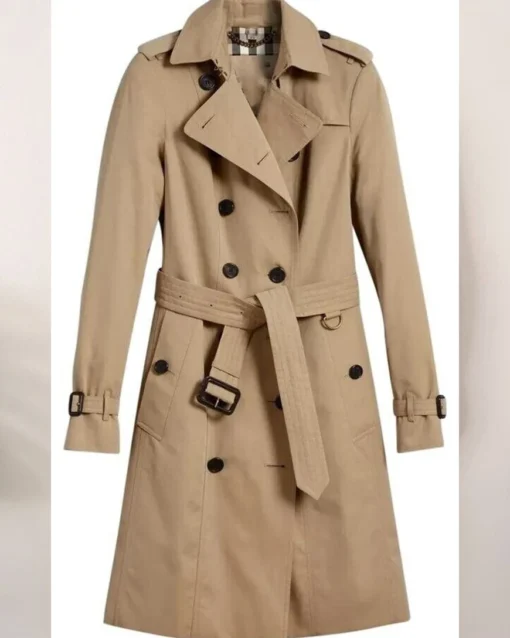 V. Stiviano 2024 Clipped Tv Series Cleopatra Coleman Beige Cotton Trench Coat.