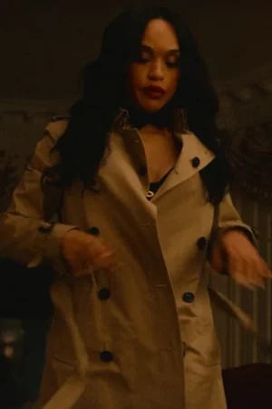 V. Stiviano 2024 Clipped Tv Series Cleopatra Coleman Beige Cotton Trench Coat