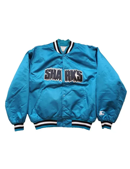 90s-San-Jose-Sharks-Blue-Satin-Varsity-Jacket