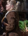 Almut Film We Live In Time 2025 Florence Pugh Brown Jacket