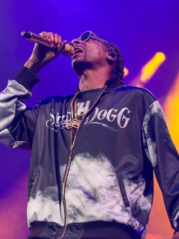 American Rapper Snoop Dogg Cali To Canada Tour 2024 Black Bomber Jacket.
