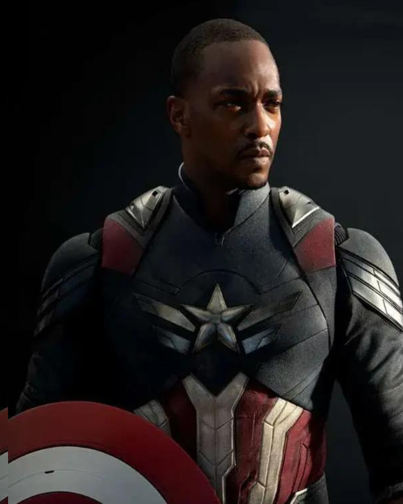 Anthony Mackie Captain America Brave New World 2025 Sam Wilson Costume Leather Jacket