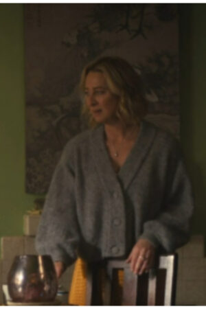 Birdie Bell Tv Series Fake 2024 Asher Keddie Grey Cardigan