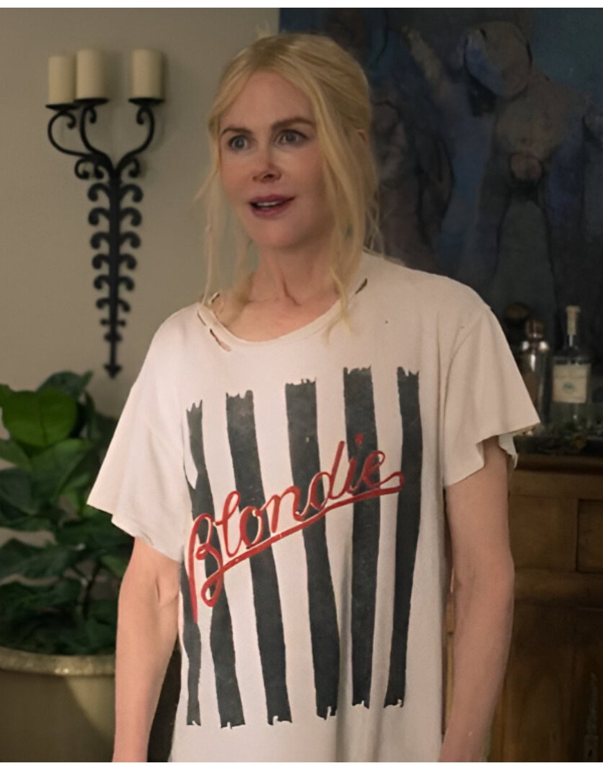 Brooke Harwood Film A Family Affair 2024 Nicole Kidman White Blondie T-shirt.