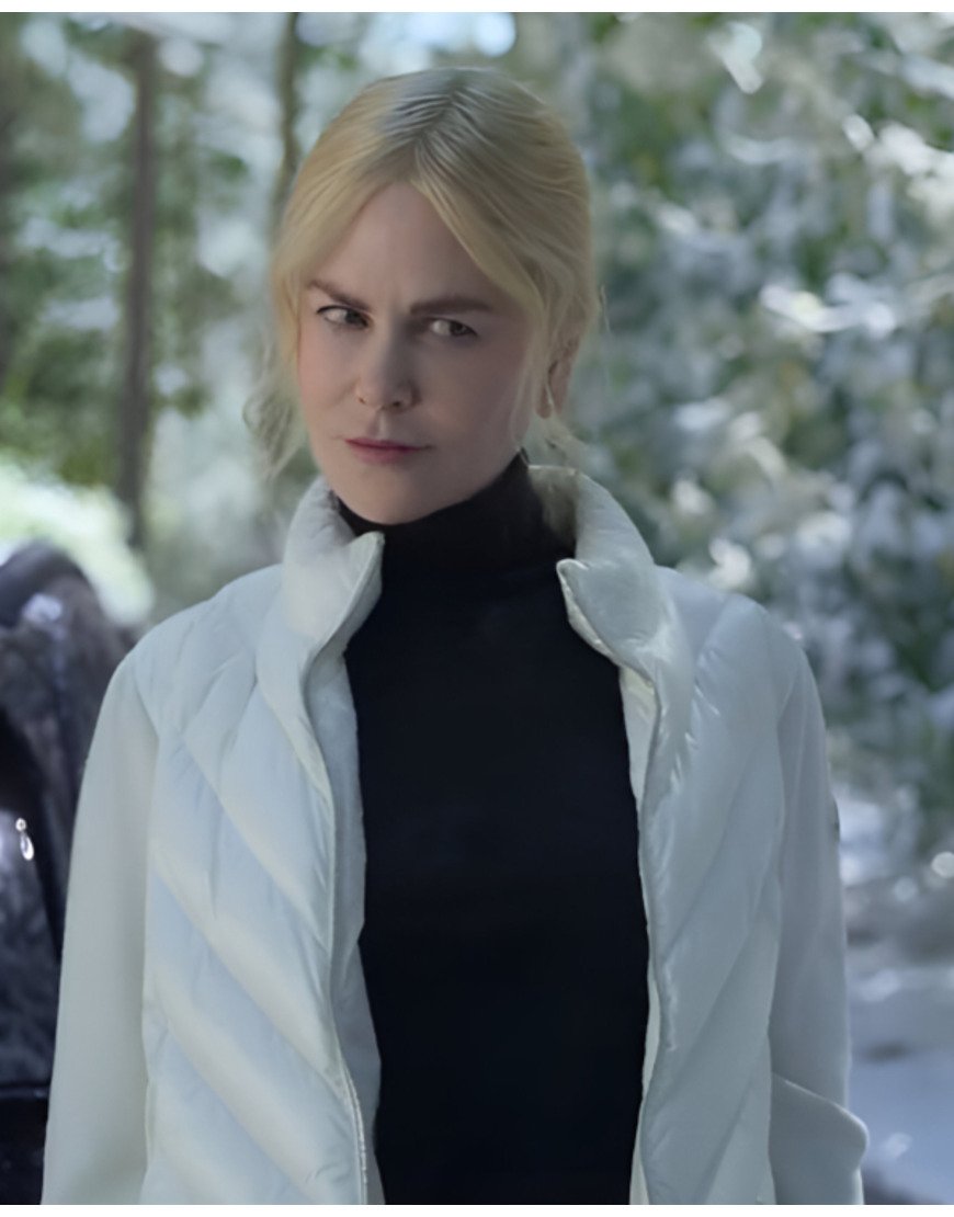 Brooke Harwood Film A Family Affair 2024 Nicole Kidman White Puffer Jacket.