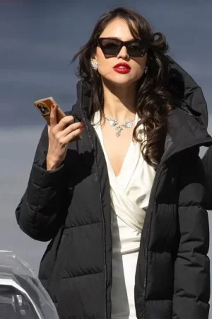 Eiza González The Ministry Of Ungentlemanly Warfare 2024 Marjorie Stewart Black Puffer Coat