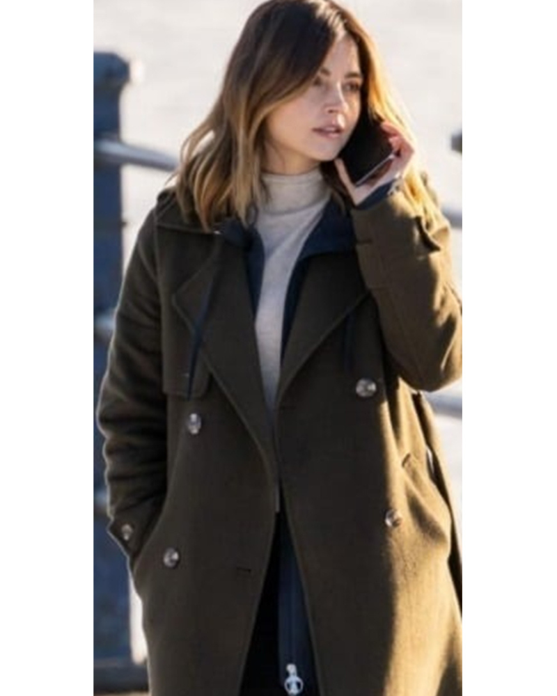 Ember Manning Tv Series The Jetty 2024 Jenna Coleman Green Trench Coat