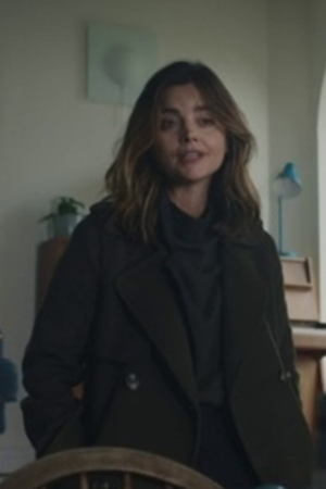 Ember Manning Tv Series The Jetty 2024 Jenna Coleman Green Trench Coat.