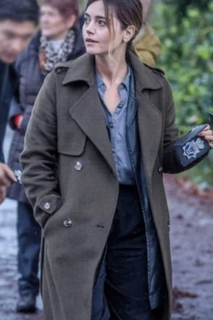 Ember Tv Series The Jetty 2024 Jenna Coleman Grey Trench Coat