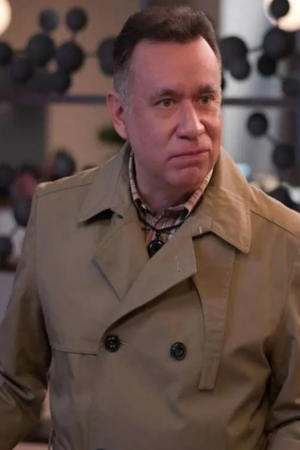 Fred Armisen Unstable 2024 Leslie Beige Trench Coat.